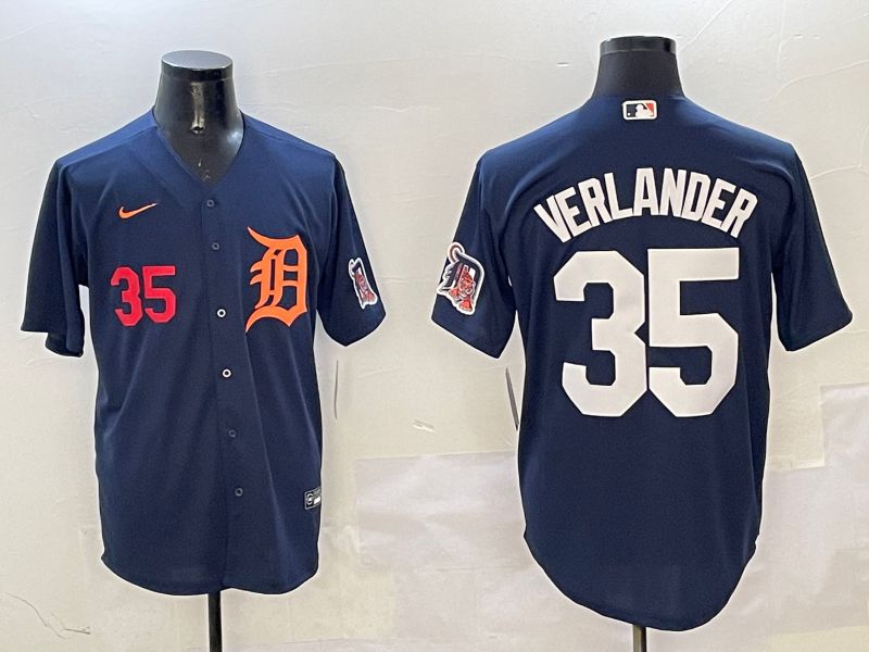 Men Detroit Tigers #35 Verlander Drak Blue Game 2025 Nike MLB Jersey style 3114